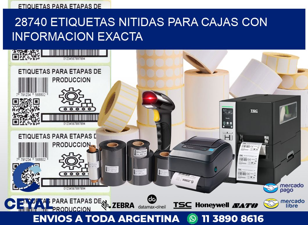 28740 ETIQUETAS NITIDAS PARA CAJAS CON INFORMACION EXACTA