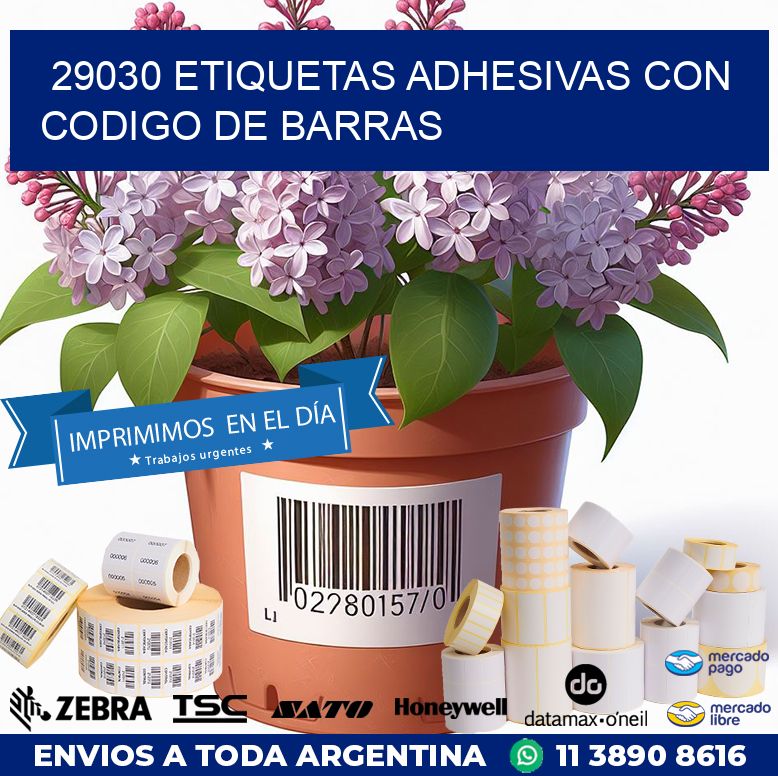 29030 ETIQUETAS ADHESIVAS CON CODIGO DE BARRAS