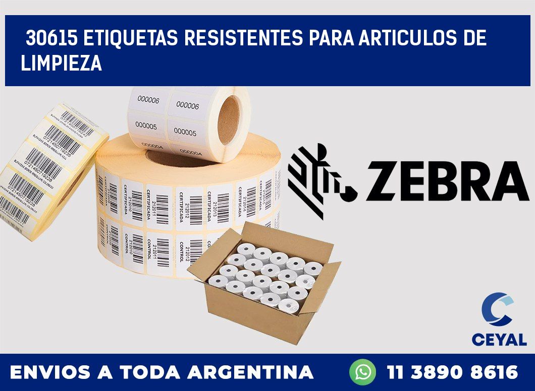 30615 ETIQUETAS RESISTENTES PARA ARTICULOS DE LIMPIEZA