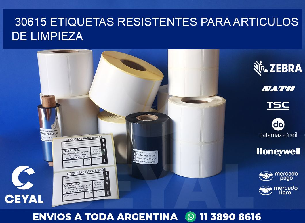 30615 ETIQUETAS RESISTENTES PARA ARTICULOS DE LIMPIEZA