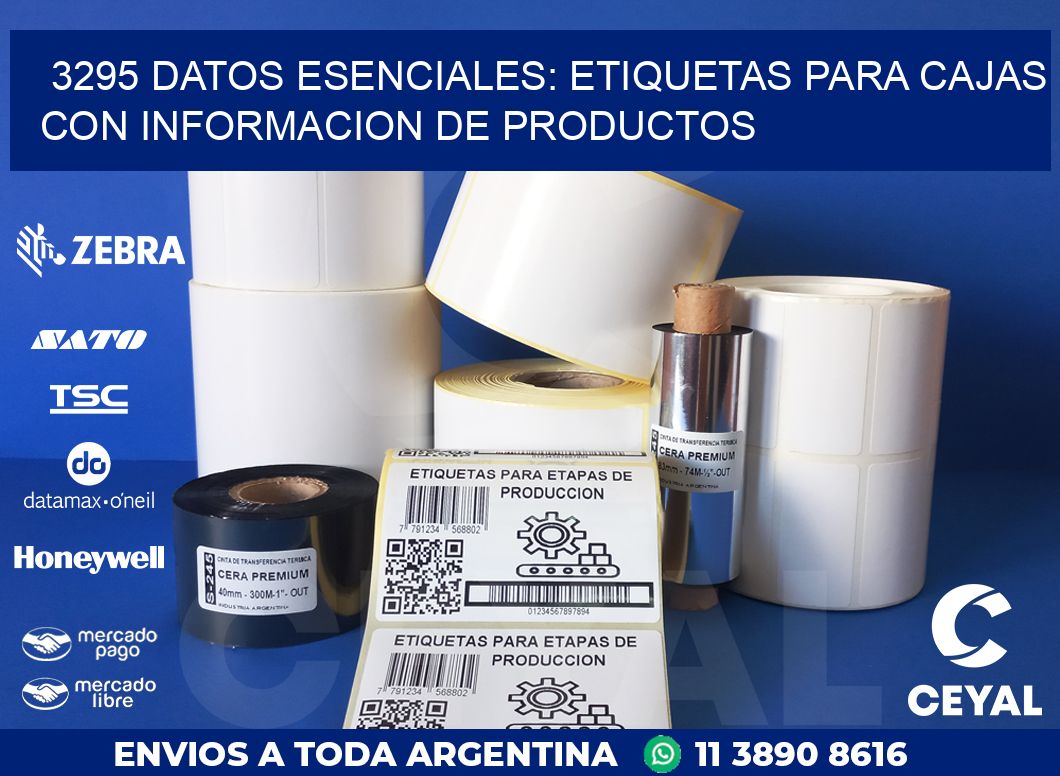 3295 DATOS ESENCIALES: ETIQUETAS PARA CAJAS CON INFORMACION DE PRODUCTOS