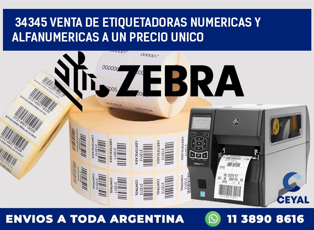 34345 VENTA DE ETIQUETADORAS NUMERICAS Y ALFANUMERICAS A UN PRECIO UNICO