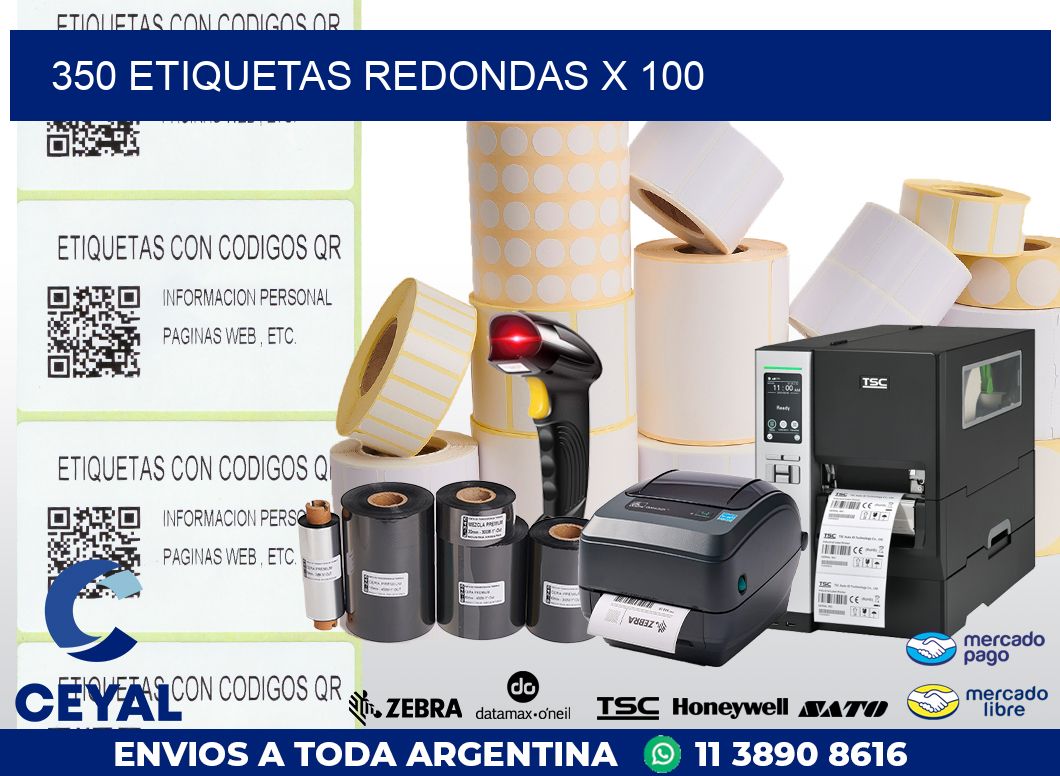 350 ETIQUETAS REDONDAS X 100