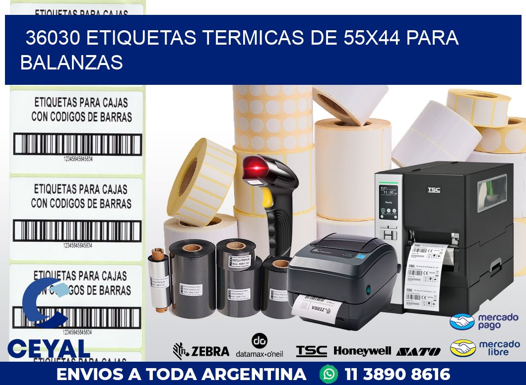 36030 ETIQUETAS TERMICAS DE 55X44 PARA BALANZAS