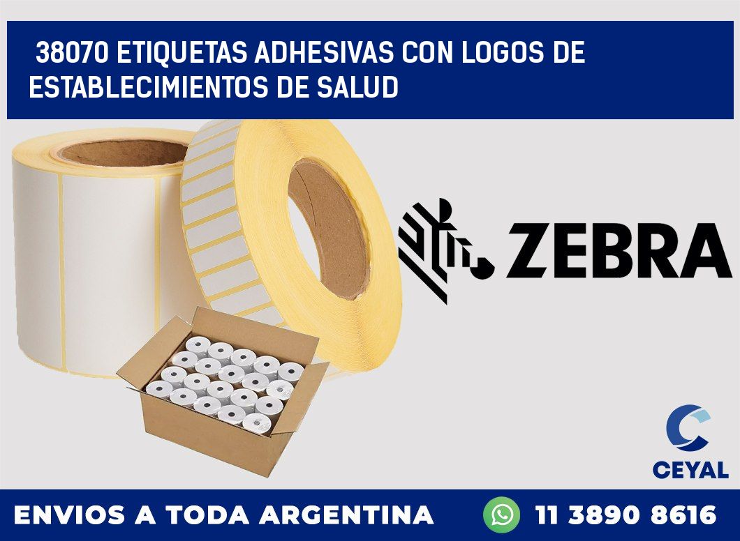 38070 ETIQUETAS ADHESIVAS CON LOGOS DE ESTABLECIMIENTOS DE SALUD