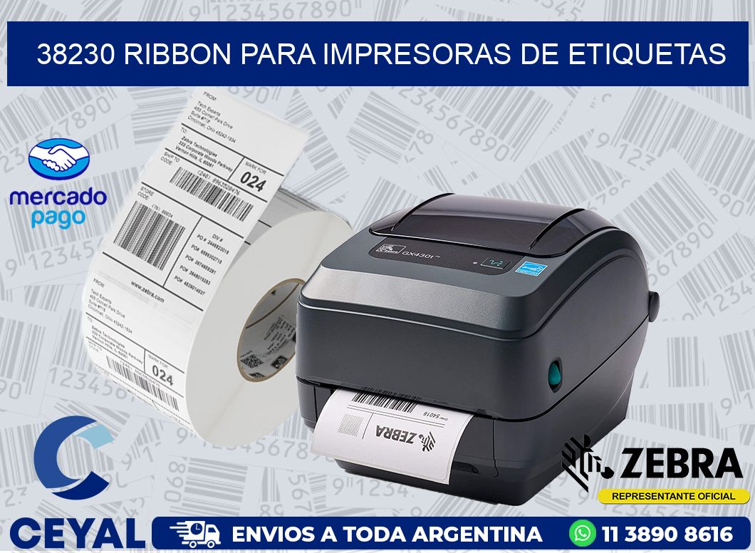 38230 RIBBON PARA IMPRESORAS DE ETIQUETAS