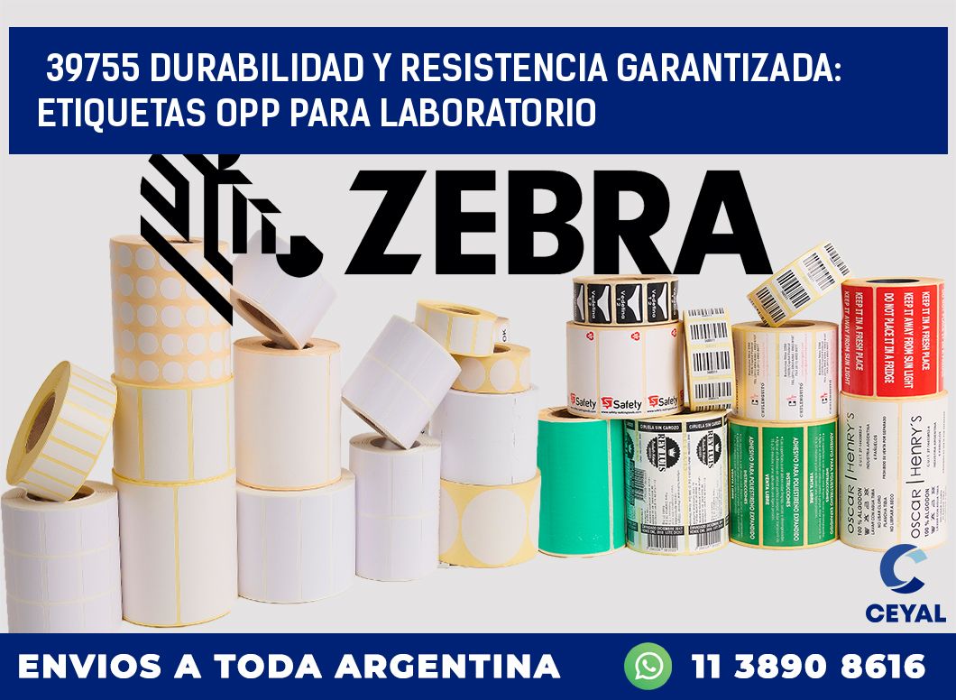 39755 DURABILIDAD Y RESISTENCIA GARANTIZADA: ETIQUETAS OPP PARA LABORATORIO
