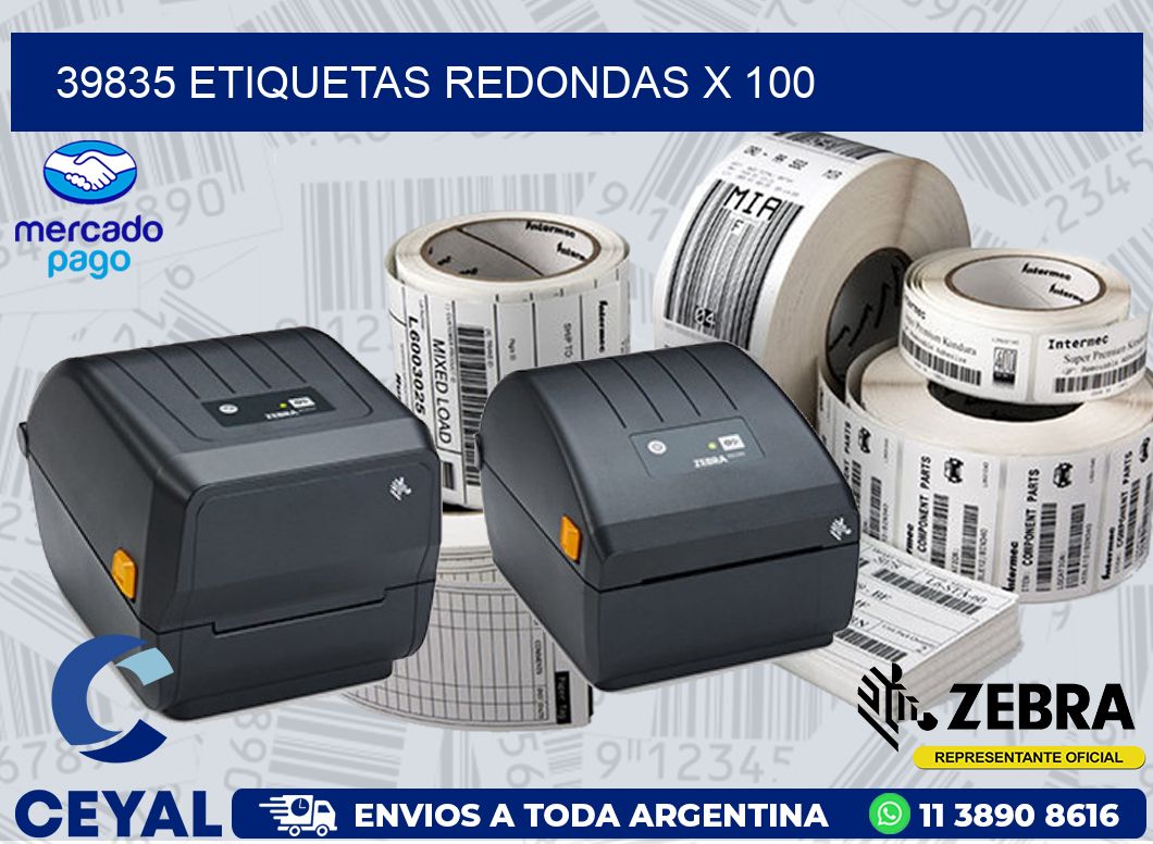 39835 ETIQUETAS REDONDAS X 100