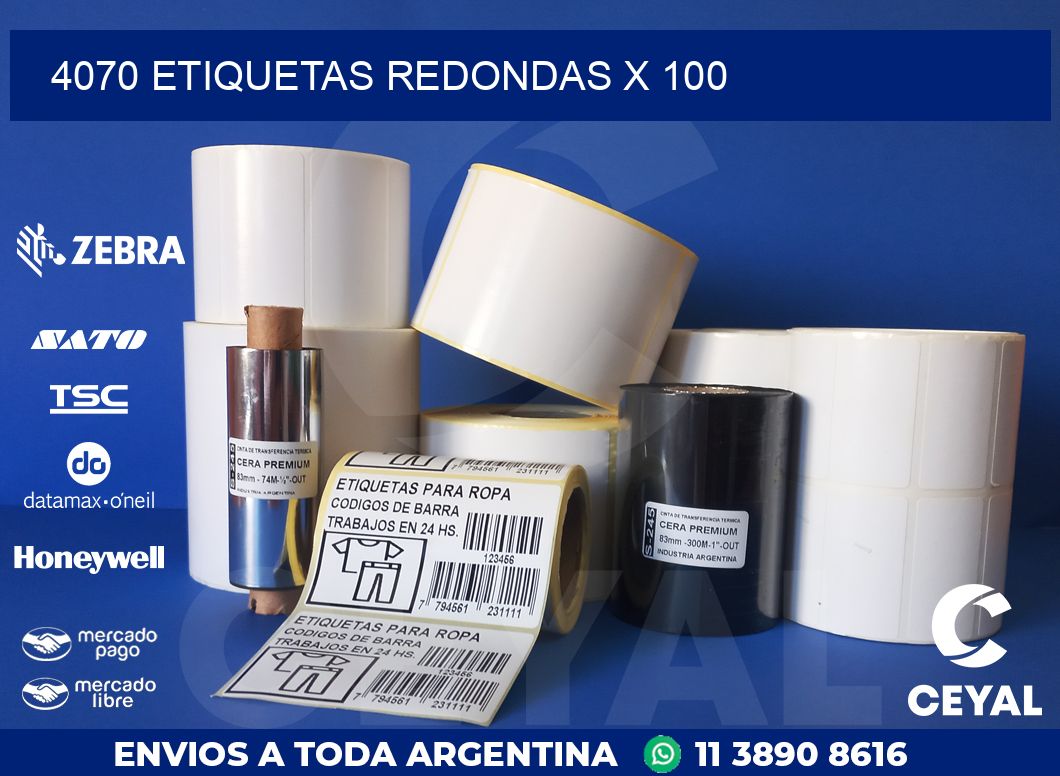 4070 ETIQUETAS REDONDAS X 100