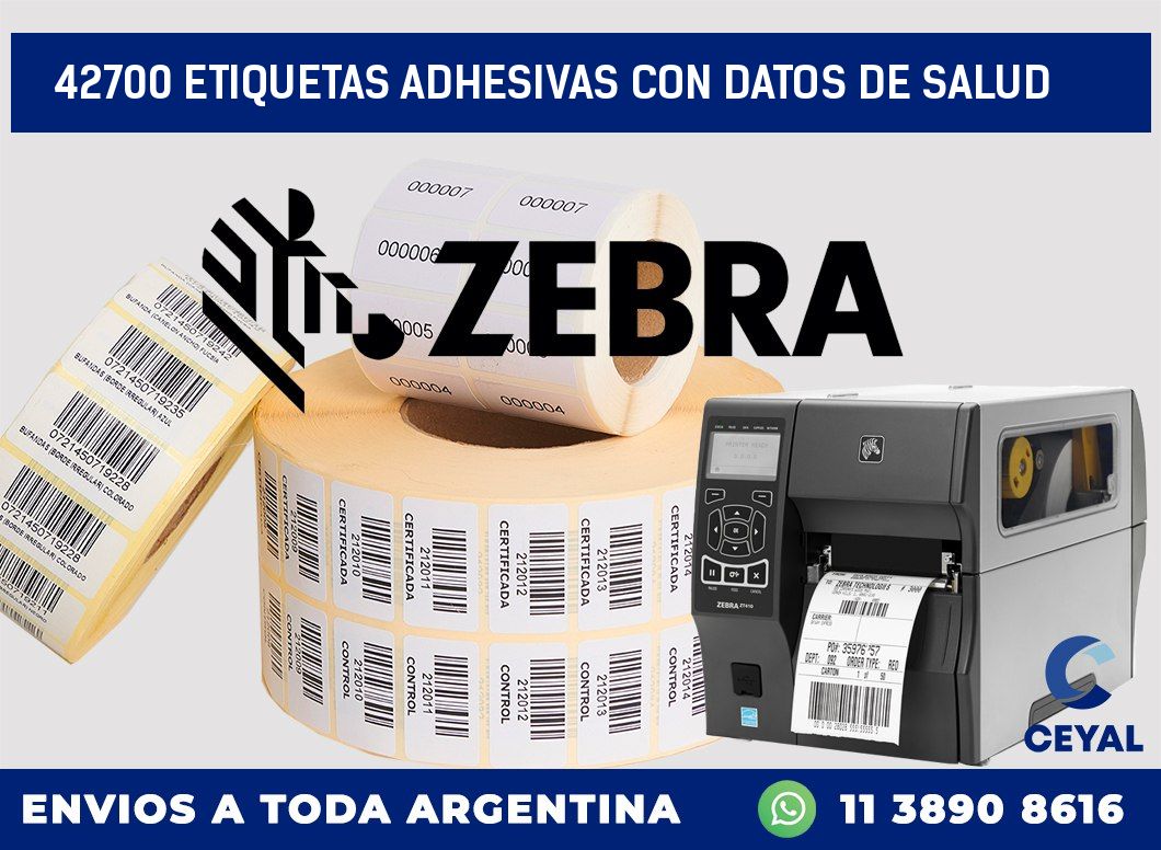42700 ETIQUETAS ADHESIVAS CON DATOS DE SALUD