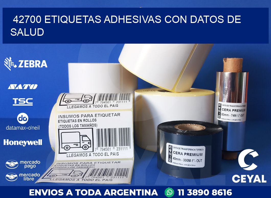 42700 ETIQUETAS ADHESIVAS CON DATOS DE SALUD