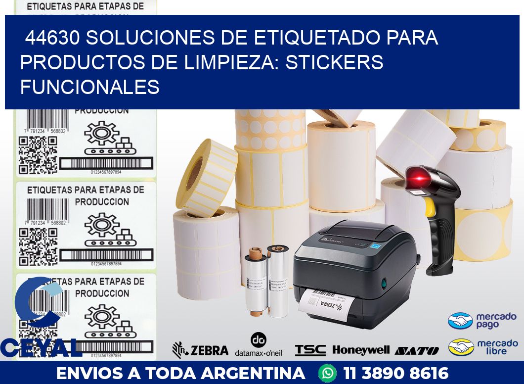 44630 SOLUCIONES DE ETIQUETADO PARA PRODUCTOS DE LIMPIEZA: STICKERS FUNCIONALES