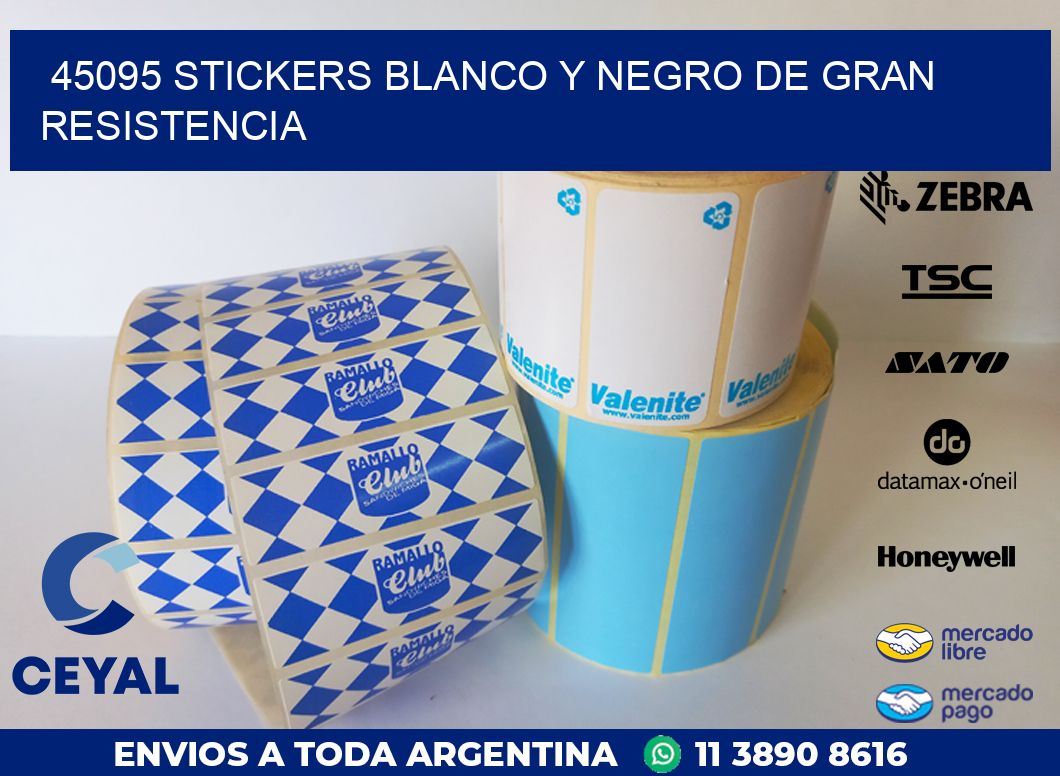 45095 STICKERS BLANCO Y NEGRO DE GRAN RESISTENCIA
