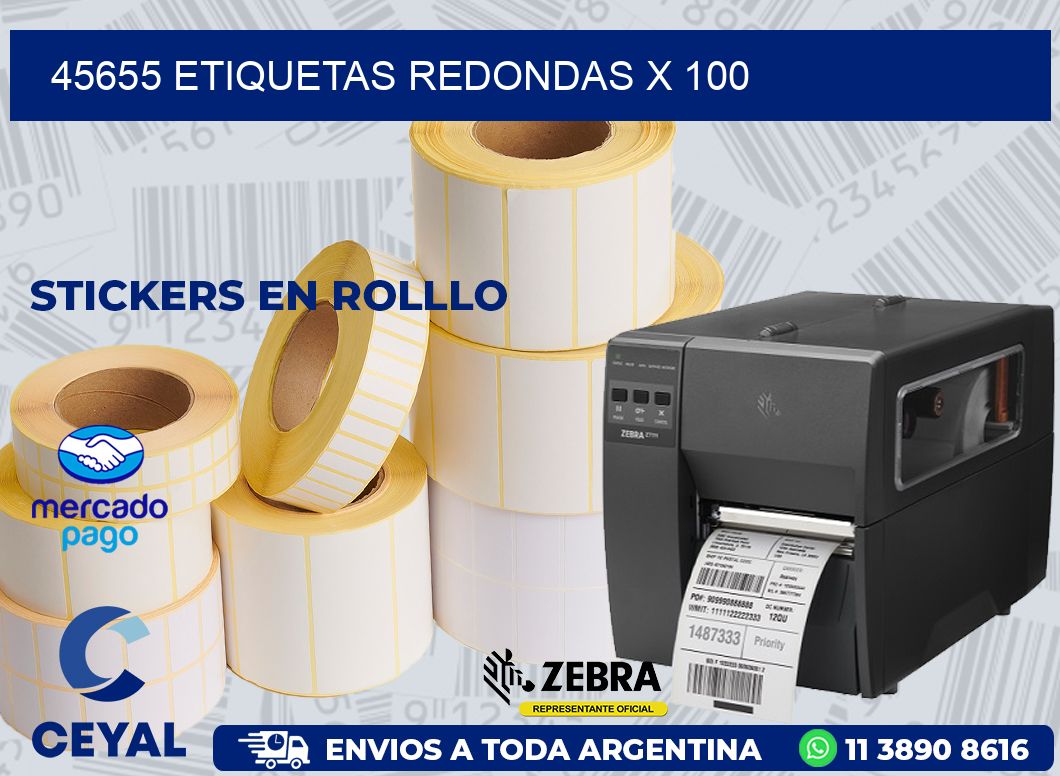 45655 ETIQUETAS REDONDAS X 100