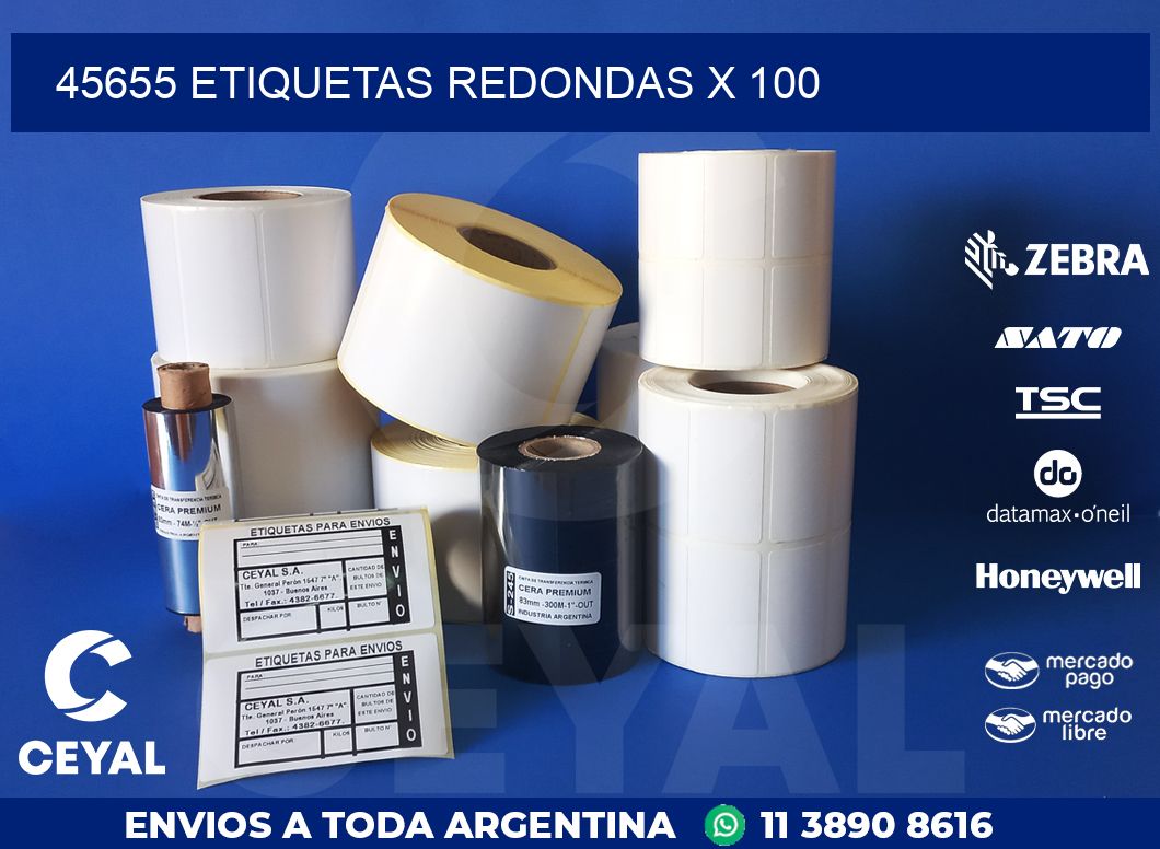 45655 ETIQUETAS REDONDAS X 100