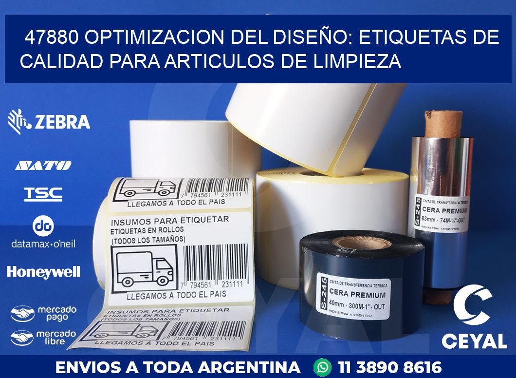 47880 OPTIMIZACION DEL DISEÑO: ETIQUETAS DE CALIDAD PARA ARTICULOS DE LIMPIEZA