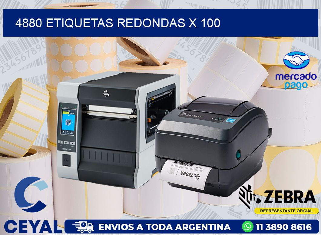 4880 ETIQUETAS REDONDAS X 100