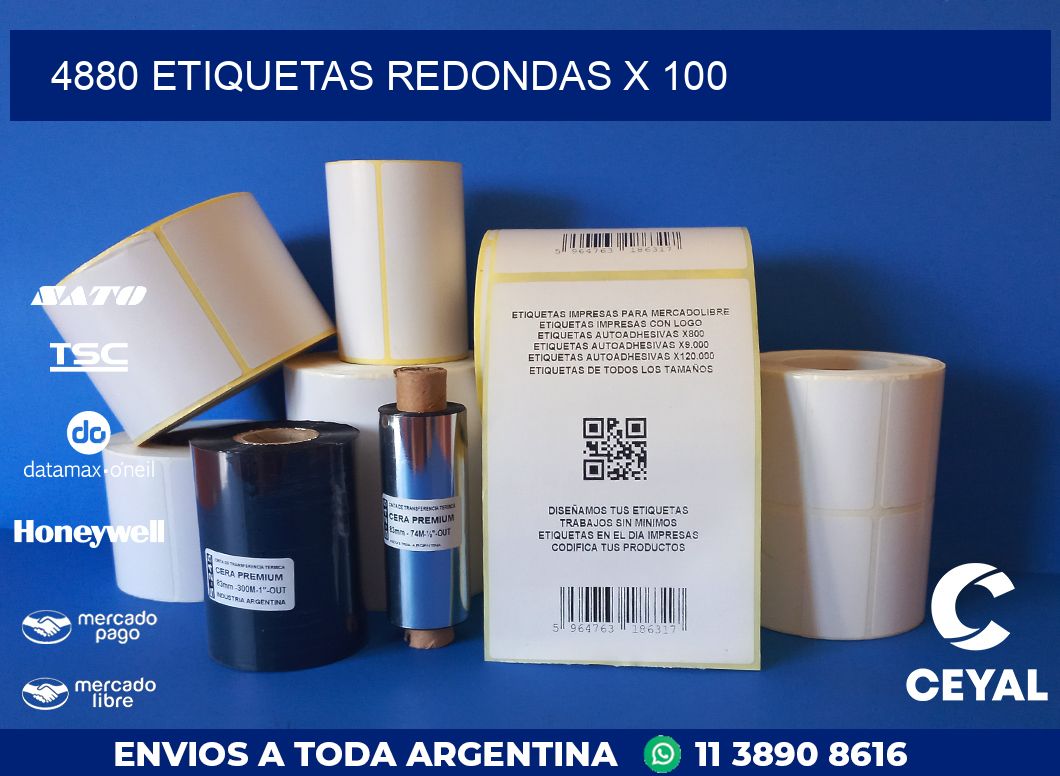 4880 ETIQUETAS REDONDAS X 100