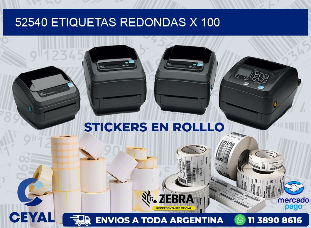 52540 ETIQUETAS REDONDAS X 100