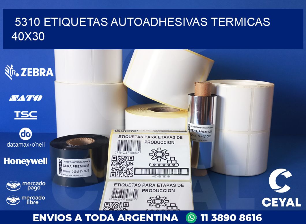 5310 ETIQUETAS AUTOADHESIVAS TERMICAS 40X30
