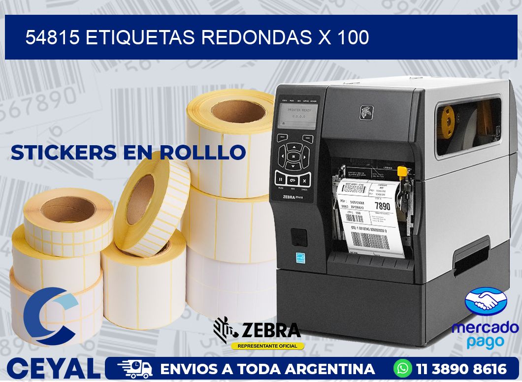 54815 ETIQUETAS REDONDAS X 100