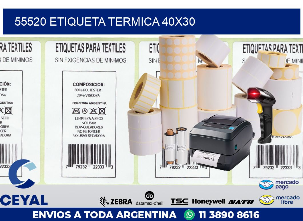 55520 ETIQUETA TERMICA 40X30