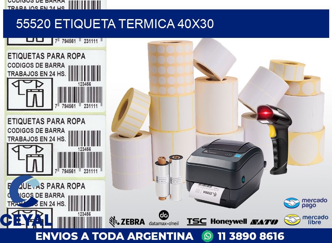 55520 ETIQUETA TERMICA 40X30