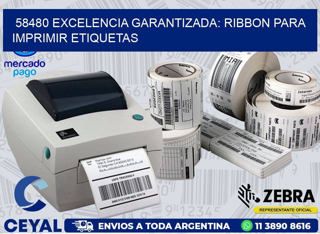 58480 EXCELENCIA GARANTIZADA: RIBBON PARA IMPRIMIR ETIQUETAS