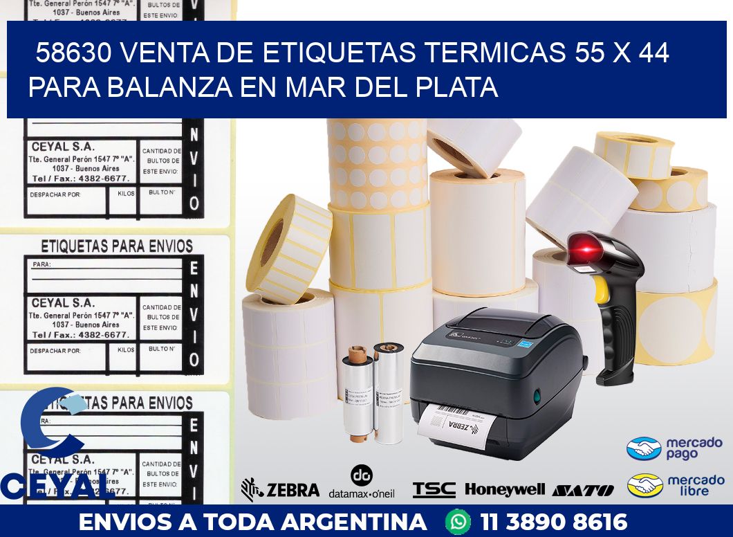 58630 VENTA DE ETIQUETAS TERMICAS 55 X 44 PARA BALANZA EN MAR DEL PLATA