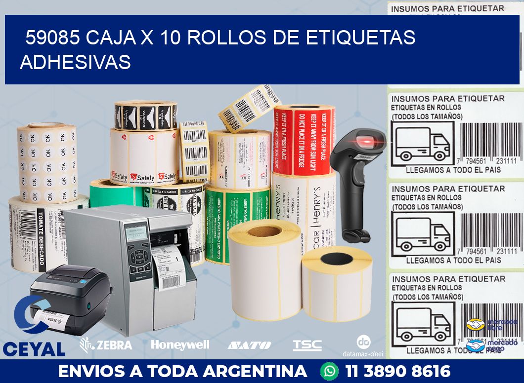 59085 CAJA X 10 ROLLOS DE ETIQUETAS ADHESIVAS