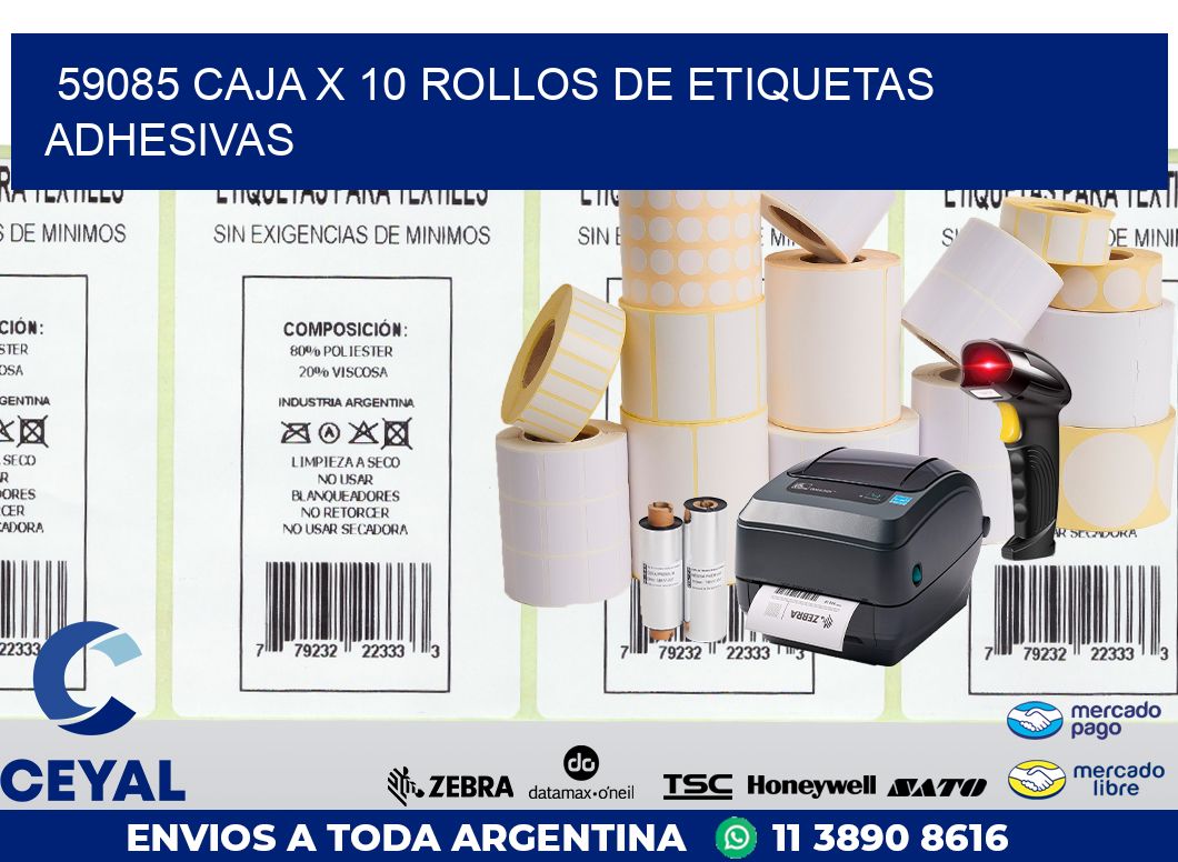 59085 CAJA X 10 ROLLOS DE ETIQUETAS ADHESIVAS