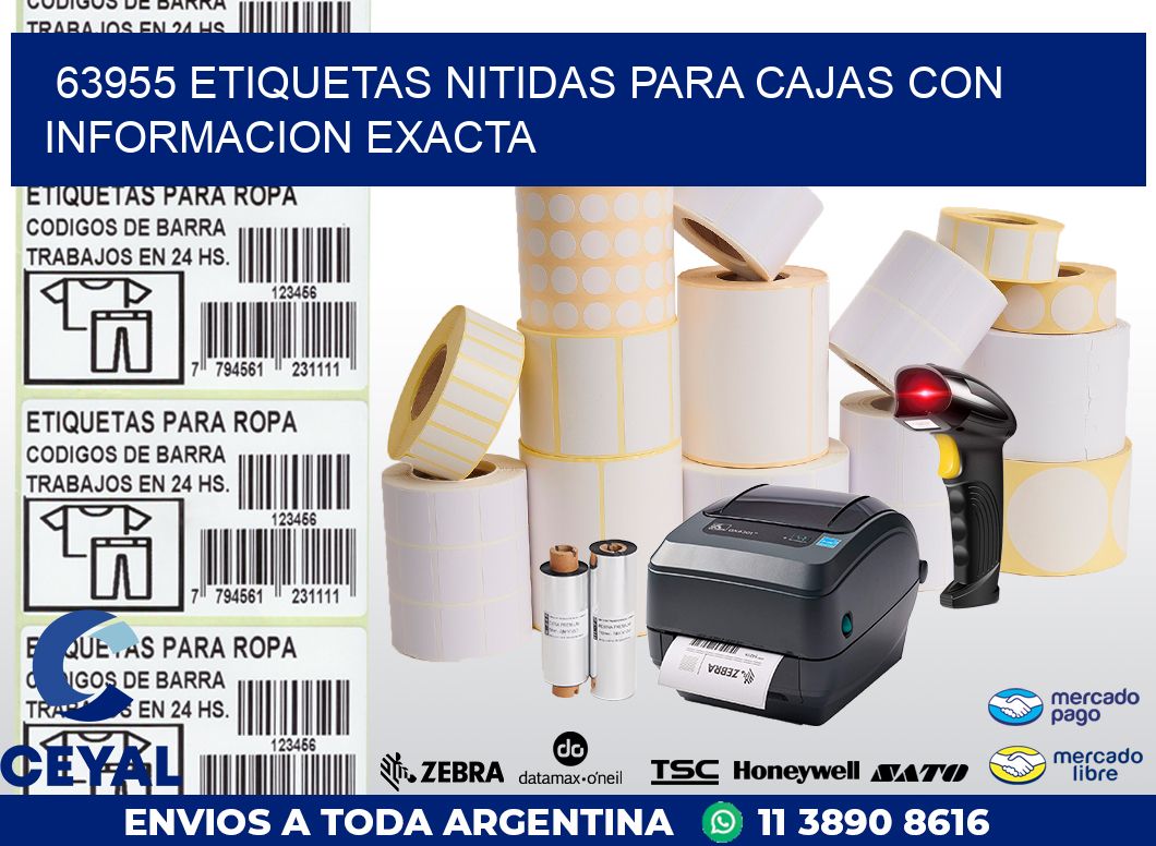 63955 ETIQUETAS NITIDAS PARA CAJAS CON INFORMACION EXACTA
