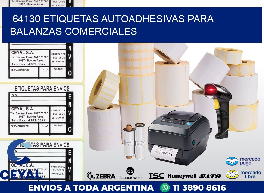 64130 ETIQUETAS AUTOADHESIVAS PARA BALANZAS COMERCIALES