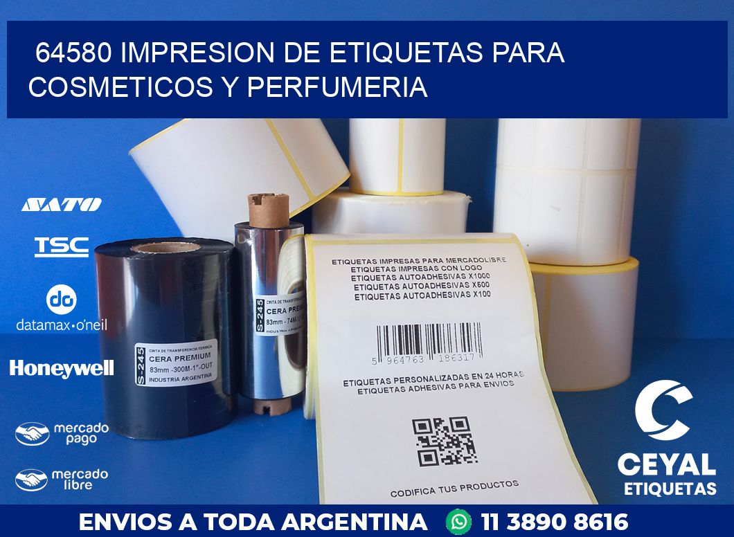 64580 IMPRESION DE ETIQUETAS PARA COSMETICOS Y PERFUMERIA