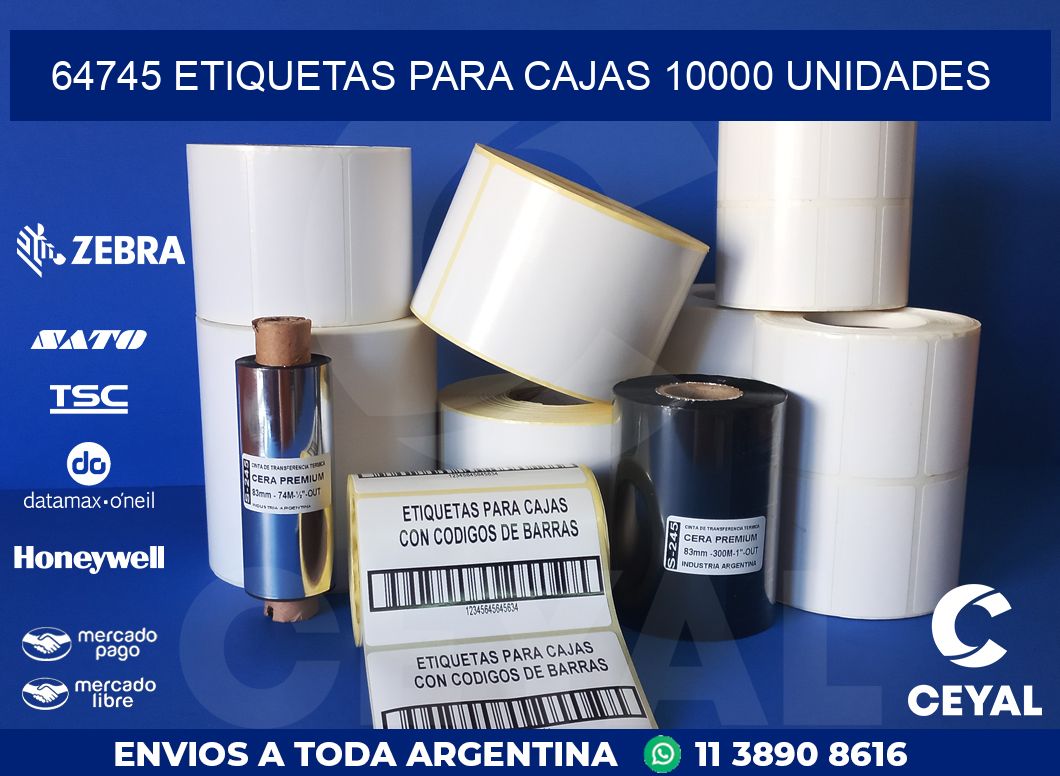 64745 ETIQUETAS PARA CAJAS 10000 UNIDADES