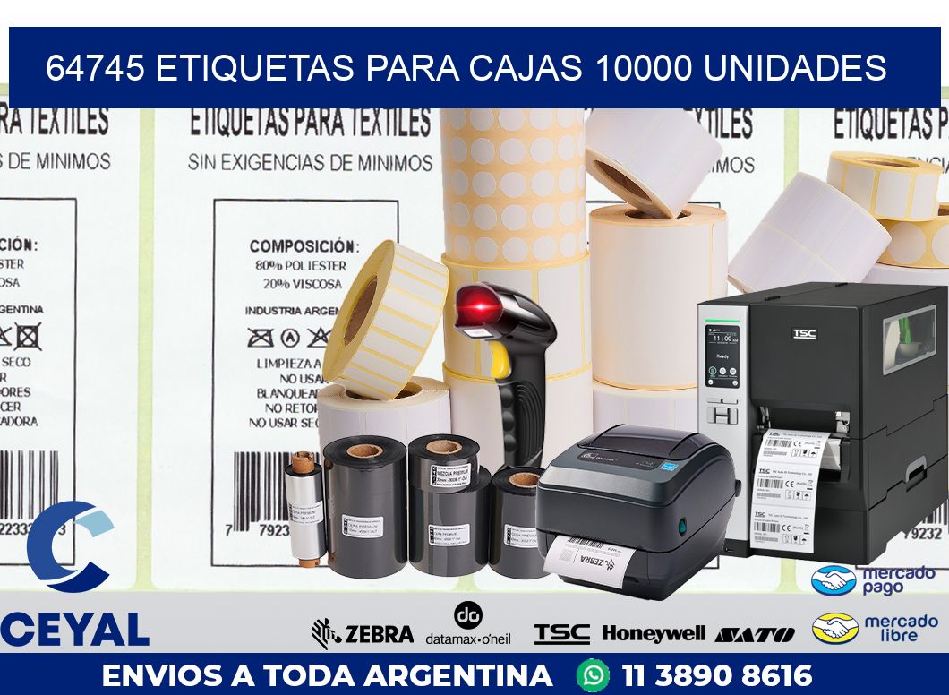 64745 ETIQUETAS PARA CAJAS 10000 UNIDADES