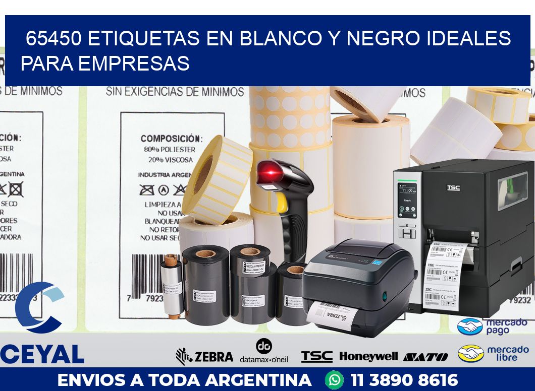 65450 ETIQUETAS EN BLANCO Y NEGRO IDEALES PARA EMPRESAS