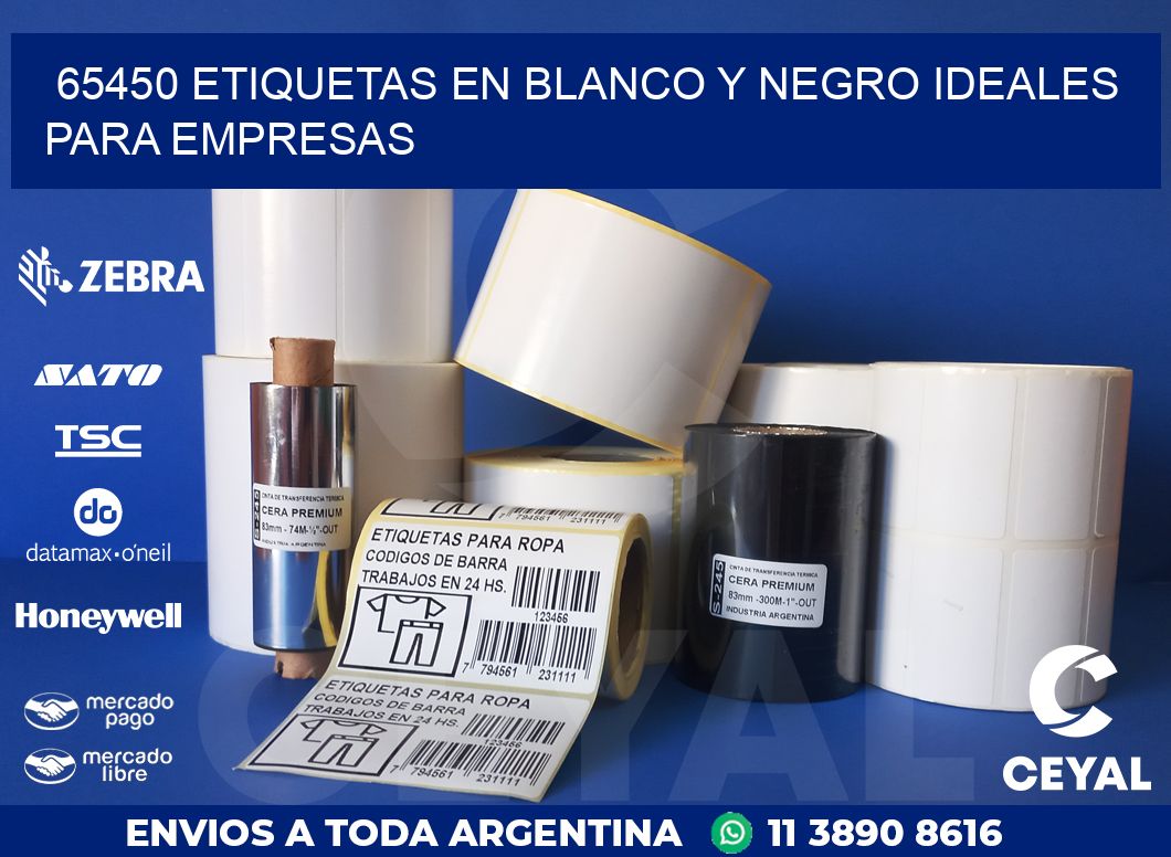 65450 ETIQUETAS EN BLANCO Y NEGRO IDEALES PARA EMPRESAS