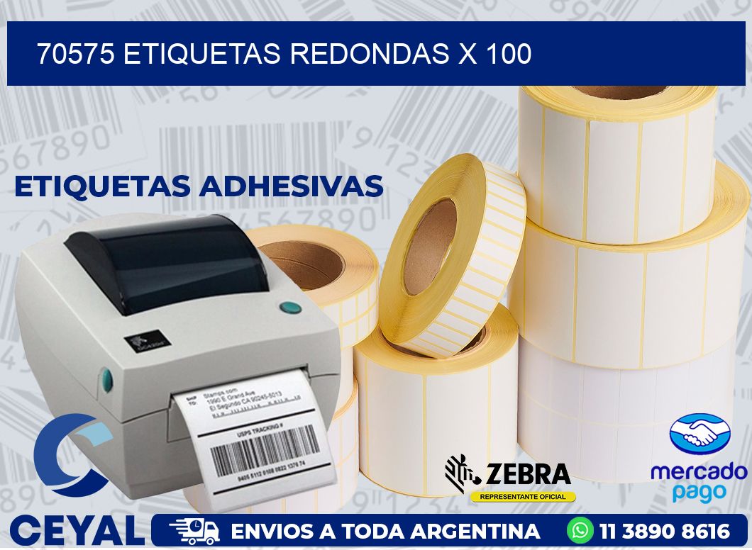 70575 ETIQUETAS REDONDAS X 100