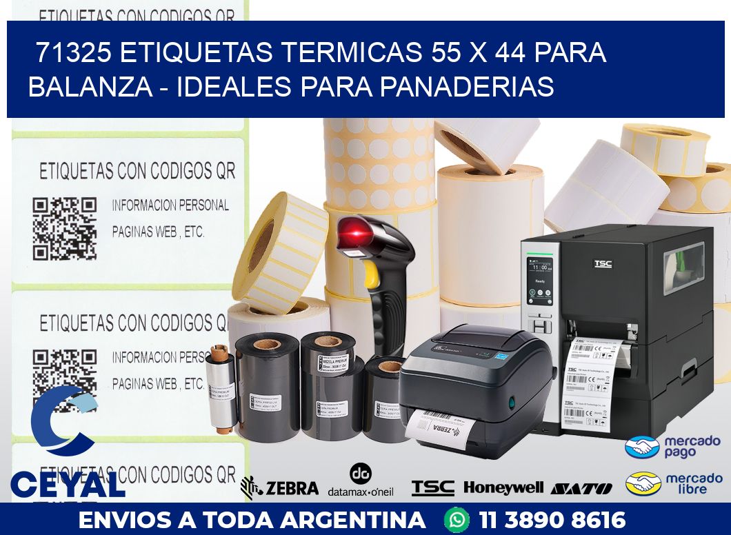 71325 ETIQUETAS TERMICAS 55 X 44 PARA BALANZA – IDEALES PARA PANADERIAS