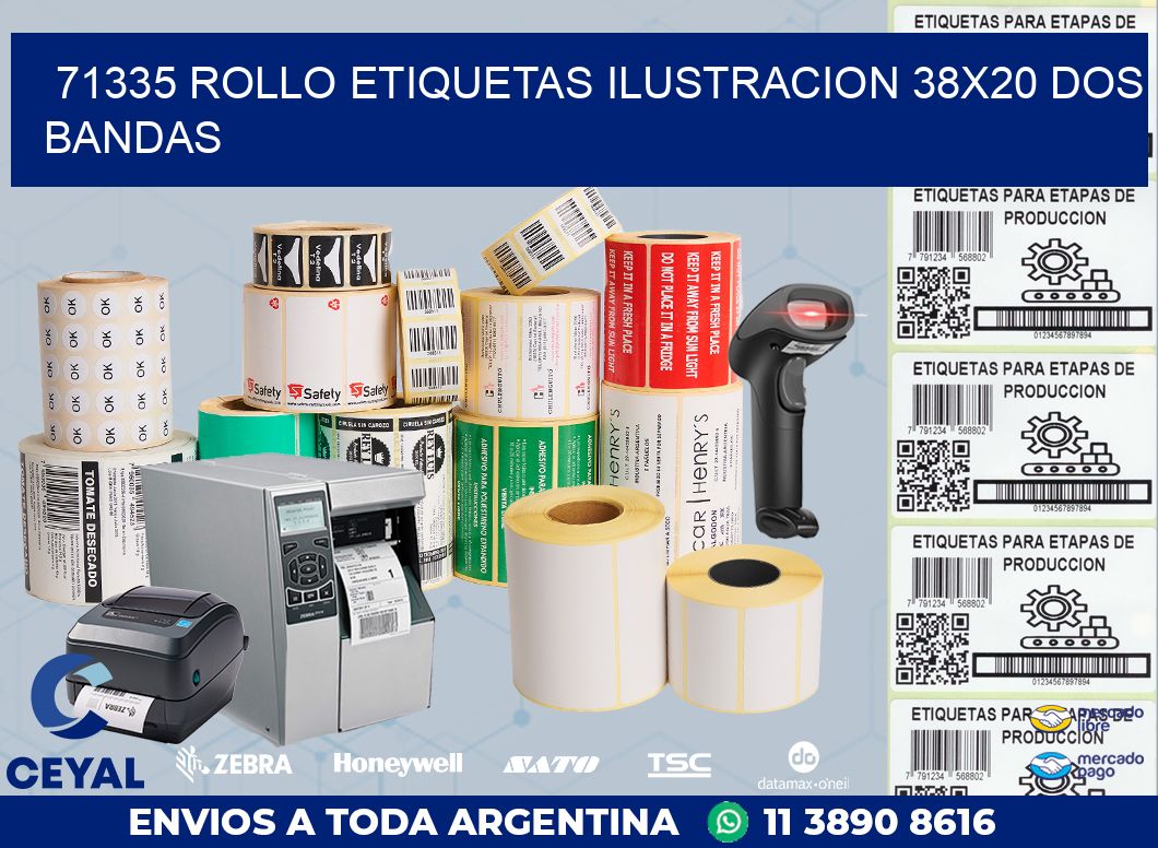 71335 ROLLO ETIQUETAS ILUSTRACION 38X20 DOS BANDAS
