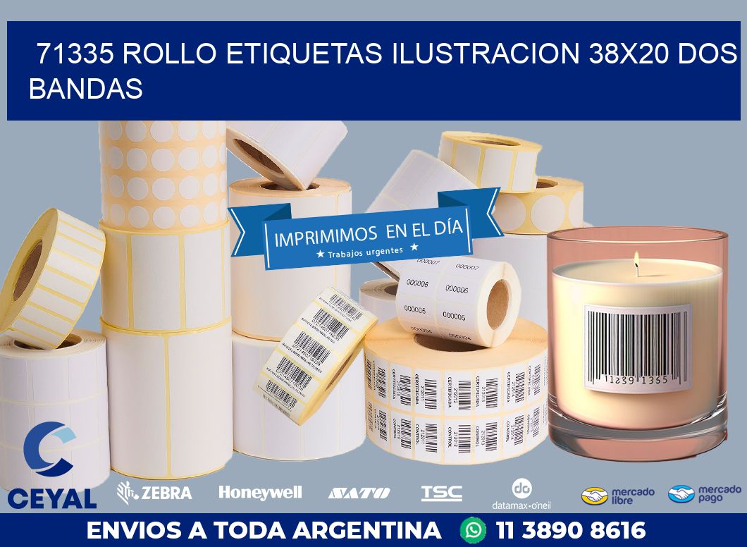 71335 ROLLO ETIQUETAS ILUSTRACION 38X20 DOS BANDAS