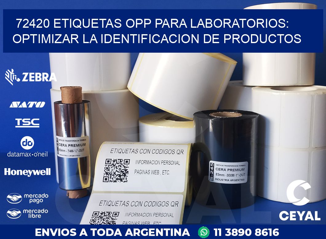 72420 ETIQUETAS OPP PARA LABORATORIOS: OPTIMIZAR LA IDENTIFICACION DE PRODUCTOS