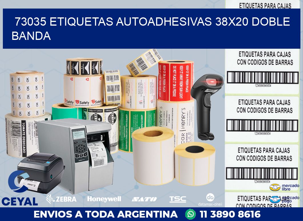 73035 ETIQUETAS AUTOADHESIVAS 38X20 DOBLE BANDA