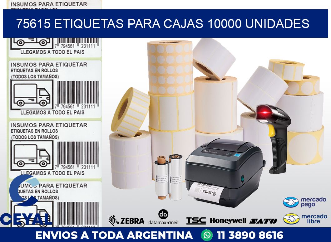 75615 ETIQUETAS PARA CAJAS 10000 UNIDADES
