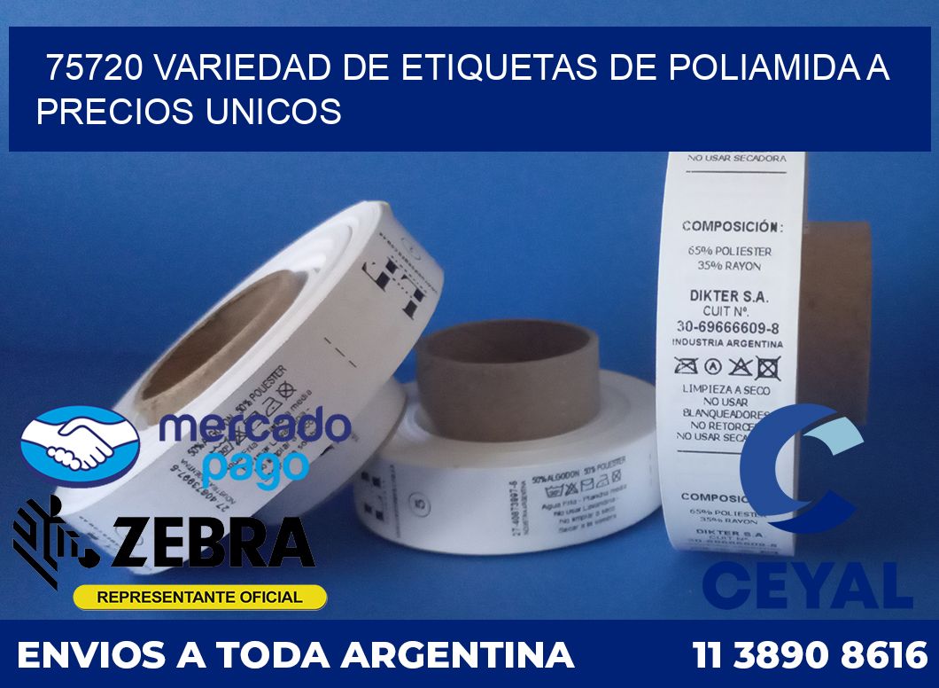 75720 VARIEDAD DE ETIQUETAS DE POLIAMIDA A PRECIOS UNICOS