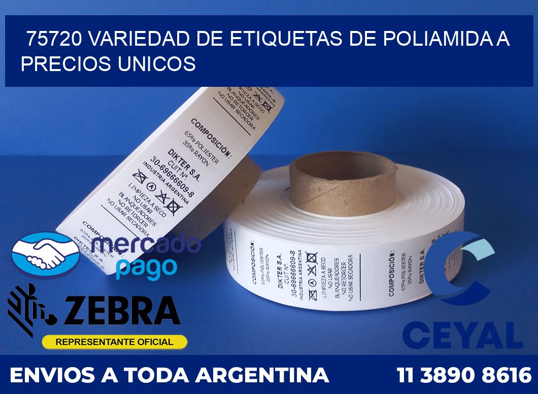 75720 VARIEDAD DE ETIQUETAS DE POLIAMIDA A PRECIOS UNICOS