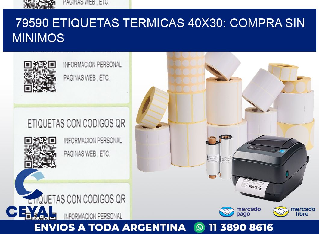 79590 ETIQUETAS TERMICAS 40X30: COMPRA SIN MINIMOS
