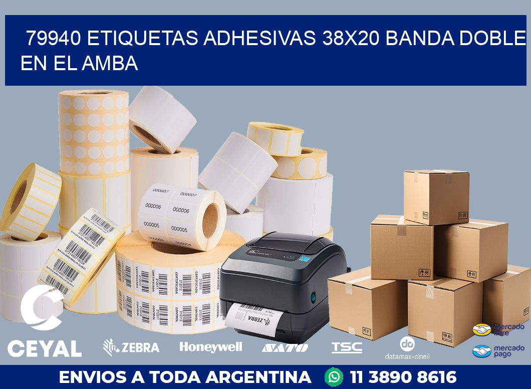 79940 ETIQUETAS ADHESIVAS 38X20 BANDA DOBLE EN EL AMBA