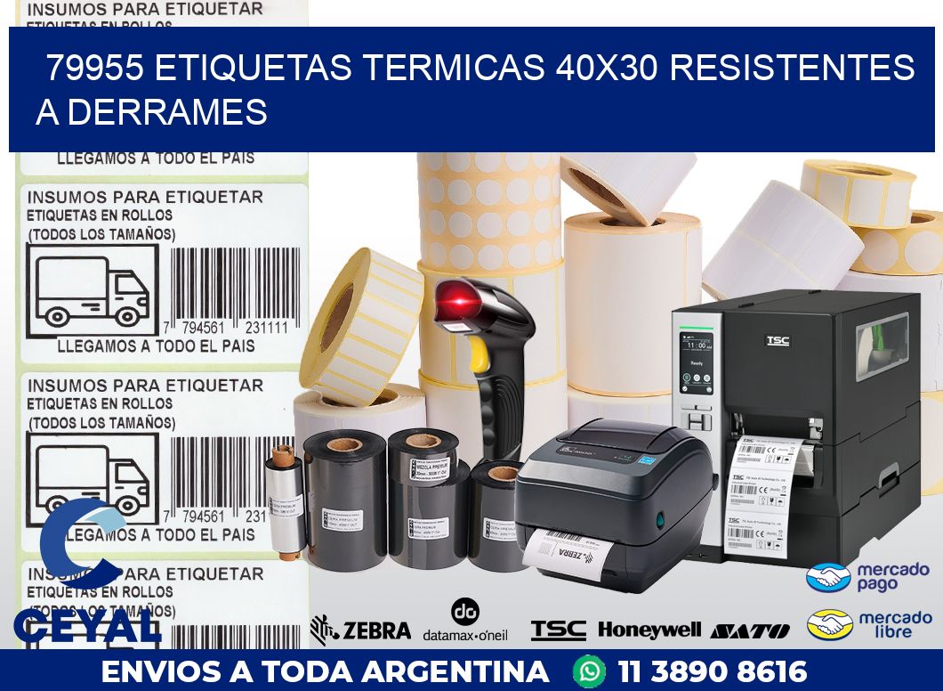 79955 ETIQUETAS TERMICAS 40X30 RESISTENTES A DERRAMES